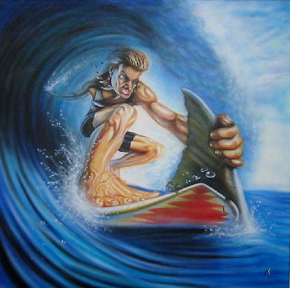 Der Extremist - airbrush auf Leinwand nach Marc F.